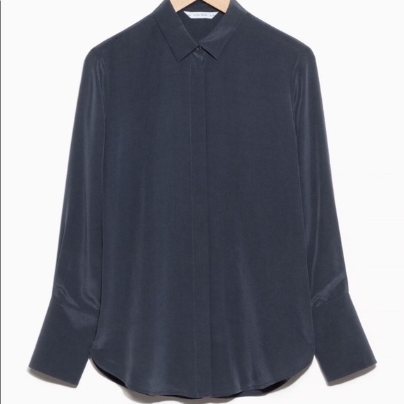 & Other Stories silk blouse, size 4, blue grey, 100% silk - Picture 2 of 10